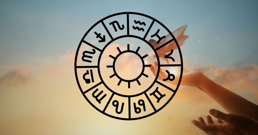 Zodiac wheel representing the twelve zodiac signs and astrological guidance