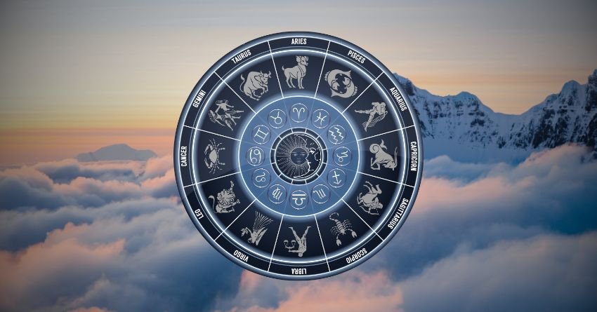 Zodiac wheel in the sky symbolizing astrology, destiny, and unexpected changes
