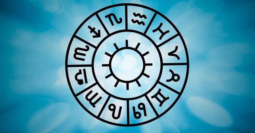 Zodiac wheel representing destiny and unexpected life complications for all zodiac signs